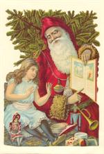 Kort - Glansbillede Julemand læser